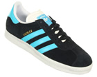 Gazelle 2 Black/Cyan Suede Trainers