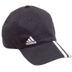 Mens 3 Stripe Off Centre Cap Black/Light Grey