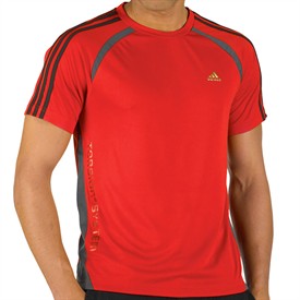 Mens Poly Running T-Shirt Red