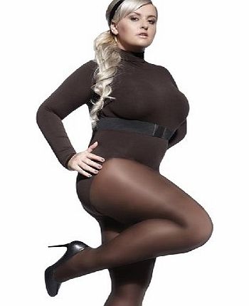 BLACK (NERO) PLUS SIZE TIGHTS PERLA 40 DENIER WITH SPECIAL COMFORTABLE GUSSET XXL- 4XL (6 - 8) BY ADRIAN (8 - XXXXL)