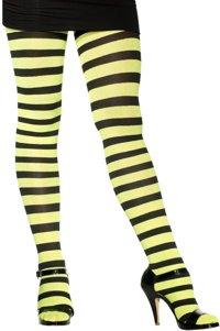 Striped Tights - Green/Black (X-Large)