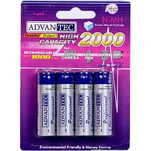 4x AA Ni-MH Battery 2000 MAh