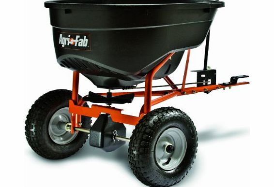 Agri-Fab AG45-0463 130lb Towed Broadcast Smart Spreader - Black/ Orange