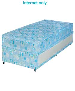 Tiny Tots Blue Divan with Comfort Mattress