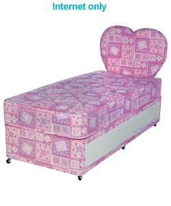 Tiny Tots Pink Divan/Headboard/Sprung Mattress