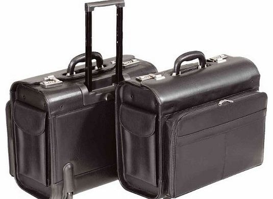 - 45030 SAN REMO - trolley pilot case, wheeled, imitation leather, black