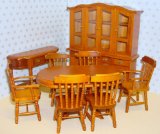 Dolls House Diningroom Teak Style