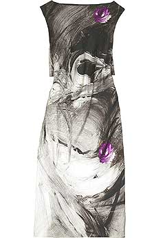 Print and tweed dress