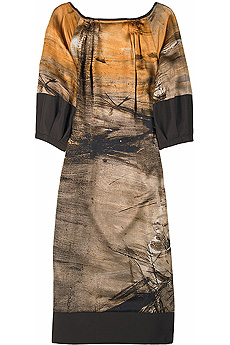 Printed satin dress