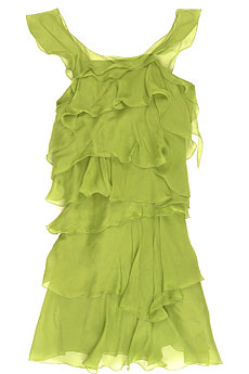 Ruffled silk dress