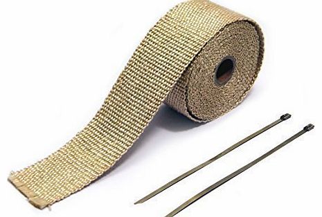 TITANIUM Fiberglass Car Motorcycle Exhaust Heat Wrap - 5 Metre Roll