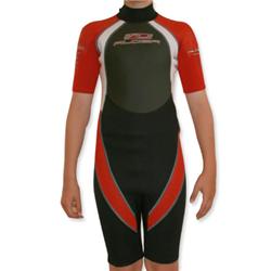 Junior Warrior Shorty 3mm Wetsuit - Red/Blk