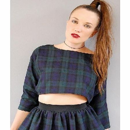 Alice Takes A Trip Black Watch Tartan Co-ord Top