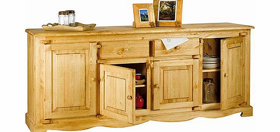 Alpes Developpement Farmer Solid Pine 4 Door 2 Drawer Sideboard