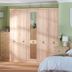 - Oyster Bay 5 Door Wardrobe with 1