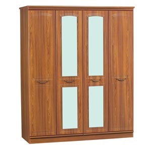 Canterbury 4 door wardrobe with 2 mirror