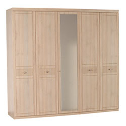 Lattice 5 Door Wardrobe with Mirror