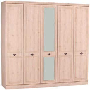 Oyster Bay 5 Door Wardrobe with 1 Mirror