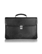 1a Prima Classe - Men` Geo Black Double Gusset Briefcase