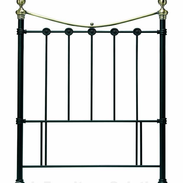 Matt Black/Antique Brass Headboard - 90cm