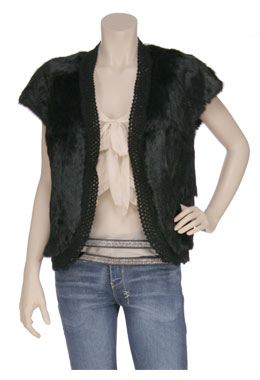 Fur and Crochet Waistcoat by American Retro