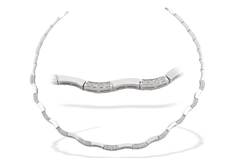 White Gold Diamond Necklace (087)