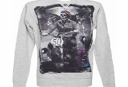 Mens Winged Biker Oatmeal Sweater from