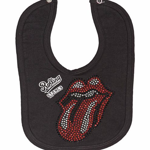 Amplified Kids Kids Diamante Rolling Stones Charcoal Bib from