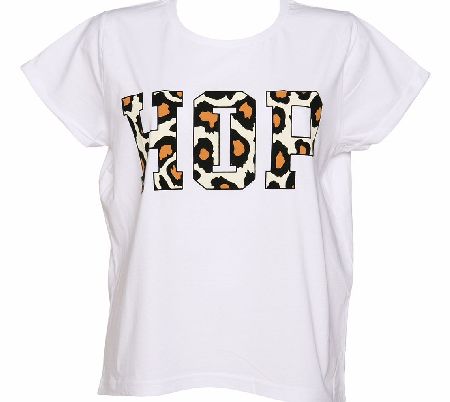 Ladies Premium White Flocked Hip Hop Print