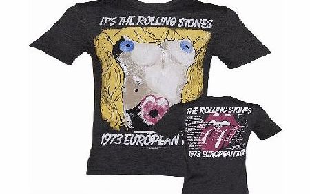 Mens Premium Charcoal Rolling Stones 1973 Tour