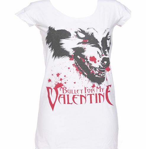 Ladies Bullet For My Valentine Wolf White