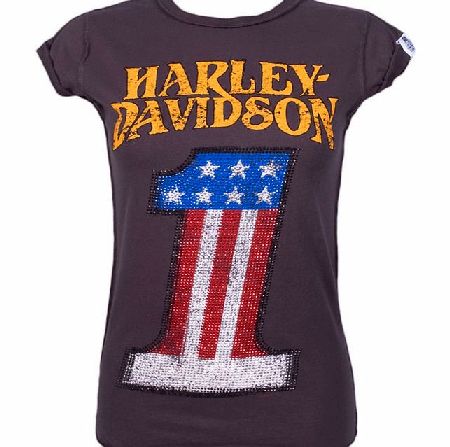 Ladies Diamante Harley Davidson T-Shirt from