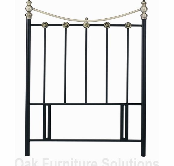 Matt Black/Antique Brass Headboard - 90cm