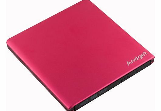 USB 3.0 External DVD-RW Recorder Burner Aluminum Enclosure Red