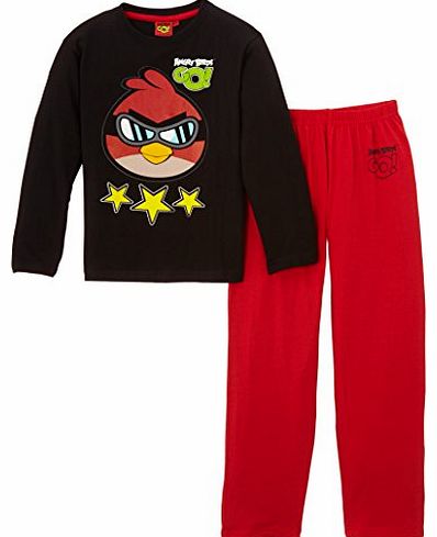  Boys 44ABGOJ401 Pyjama Set, Black (Black/Red), 8 Years