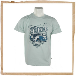 Beaver Crew Printed Tee Misty Blue