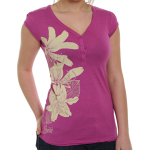 Anson V neck tee - Vivid Viola