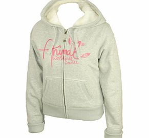 Ladies Animal Jesus Jones Fur Lined Hoody. Grey