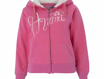 Ladies Animal Rounds Fur Lined Full Zip Hoody.