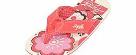 Ladies Animal Swish Flip Flops. White