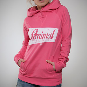 Animal Ladies Rock Dove Button hoody - Rouge Marl