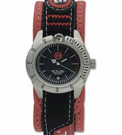 Mens Animal Carver Watch. Black Red