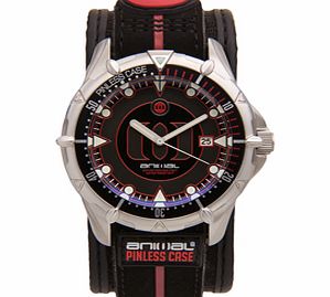 Mens Animal Cyclone Watch. Black Red