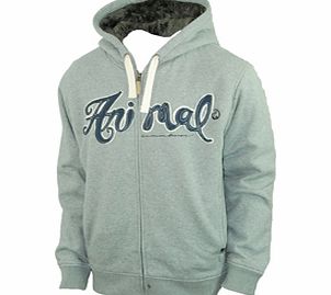 Mens Animal Dime Fur Lined Hoody. Grey Marle