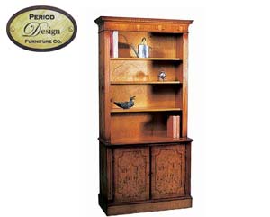 Antique replica bookcase with deep c/board