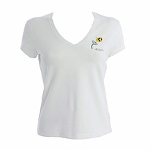 White v neck daisy and bee t shirt