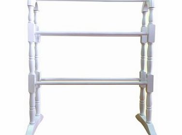 Apollo Housewares Rubber Wood Floor Standing Bathroom Towel Rail White