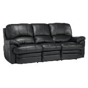 Large Leather Recliner Sofa, Black