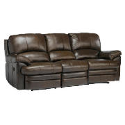 Large Leather Recliner Sofa, Brown