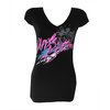 V Neck Side Rouched Tee (Black)